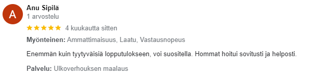 Loistepinta Google arvostelu 2